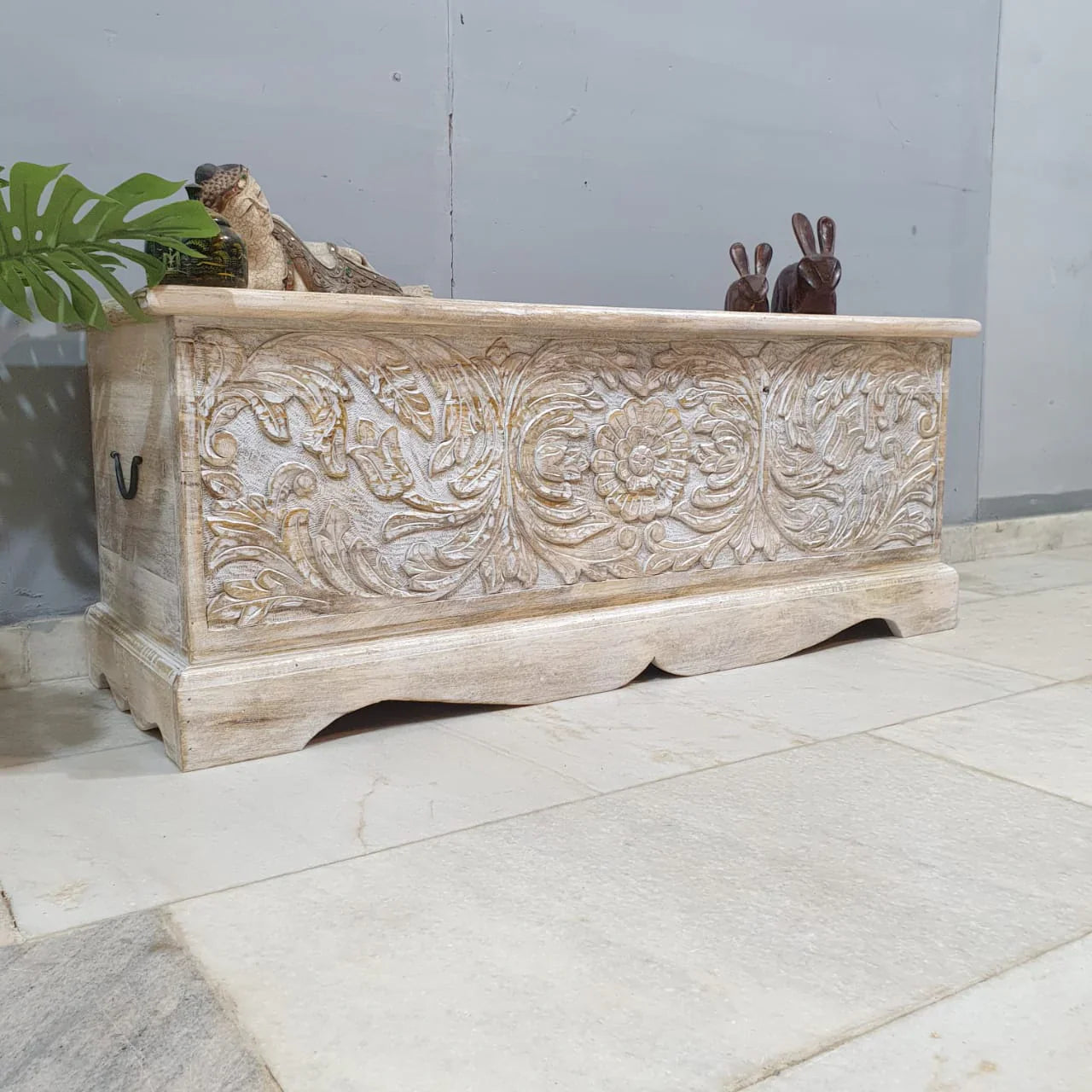hand carved blanket box, mango wood trunk, rustic white blanket box, two tone trunk, natural top box, blanket trunk, linen chest, indian furniture, bedroom blanket box, living room trunk, entryway chest, storage bench, coffee table trunk, handmade blanket box, artisan made trunk, premium wood chest, quality wood furniture, durable trunk, sturdy blanket box, timeless chest, elegant trunk, statement blanket box, heirloom chest, coastal trunk, farmhouse blanket box, shabby chic chest, vintage trunk, rustic bla