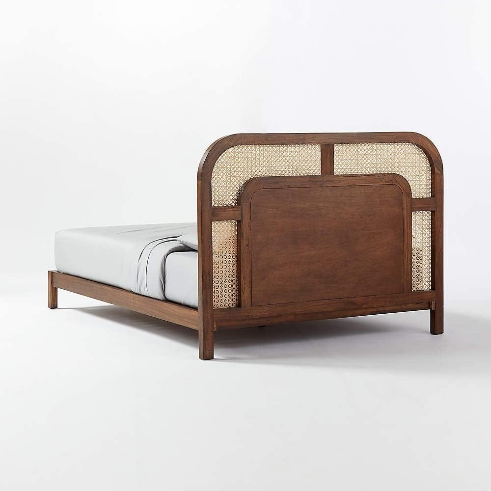 Organica Bliss Rattan Bed with Storage | Modern Mango Wood Furniture