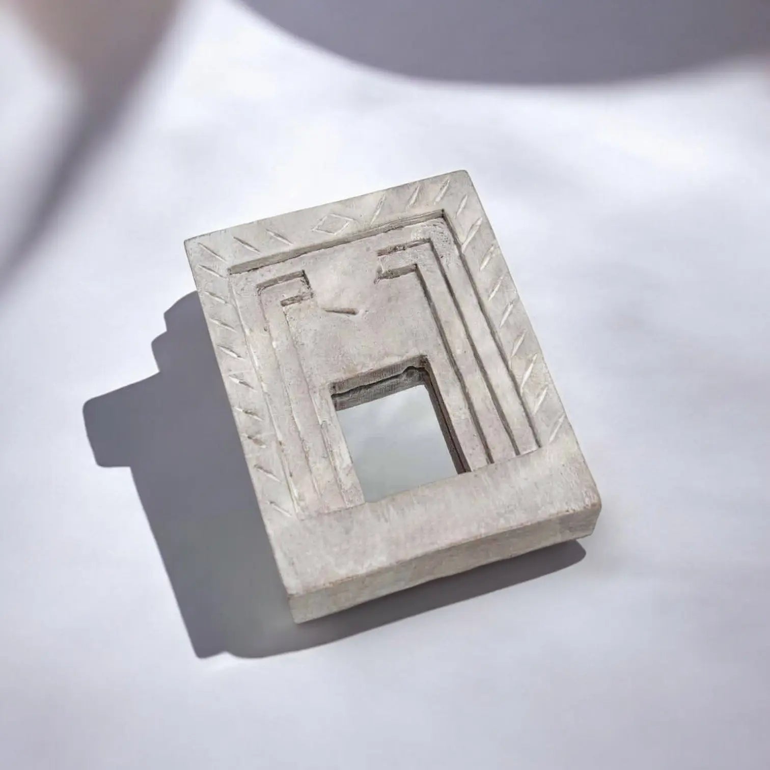 Temple Mirror White Hand Carved Mirror  architectural design jlhomedecor2021.myshopify.com
