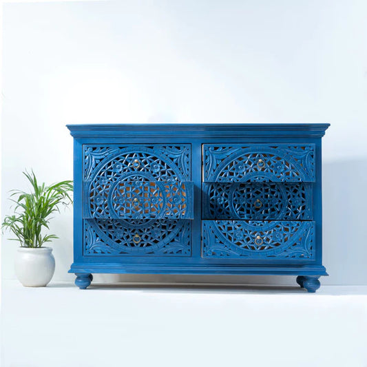 Indian Wooden Chest of Drawers Handcrafted Handmade Hand Painted for Home Decor ,Bedroom living room table.