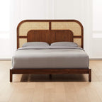 Organica Bliss Rattan Bed with Storage | Modern Mango Wood Furniture