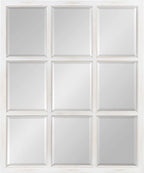 9-Panel Windowpane Wood Wall Mirror, 26 x 22 Inches