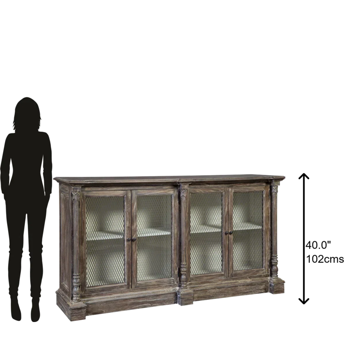 wood metal sideboard, jali sideboard, glass door sideboard, mesh door sideboard, display cabinet, distressed grey sideboard, storage sideboard, carved sideboard, vintage sideboard, accent cabinet, living room storage, dining room cabinet, hallway cabinet, entryway storage, statement sideboard, handmade sideboard, artisan made cabinet, premium wood furniture, quality furniture, durable cabinet, sturdy sideboard, timeless furniture, elegant sideboard, unique cabinet, decorative sideboard, focal piece cabinet,