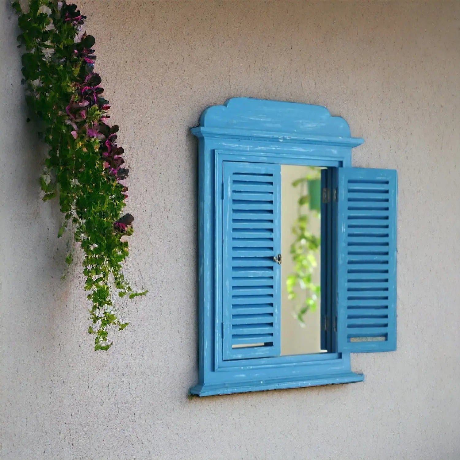 Jharokha Window Wall Mirror Frame |76x45 Cms {Mirror Optional} Mirror Without Mirror / BLUE artisanal details jlhomedecor2021.myshopify.com