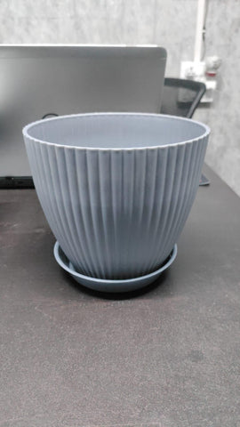 Plastic Round Flower Pot Drainage Holes and Tray Indoor Outdoor Plant
