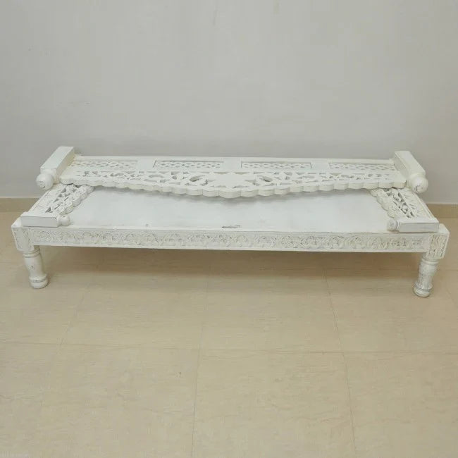 hand carved daybed, balinese daybed, whitewashed daybed, jali lattice daybed, mughal garden daybed, carved daybed, indian furniture, living room daybed, patio daybed, sunroom daybed, outdoor daybed, handmade daybed, artisan made daybed, premium wood daybed, quality wood furniture, durable daybed, sturdy daybed, timeless daybed, elegant daybed, statement daybed, grand daybed, heirloom daybed, coastal daybed, shabby chic daybed, eclectic daybed, farmhouse daybed, vintage daybed, traditional daybed, ornate day