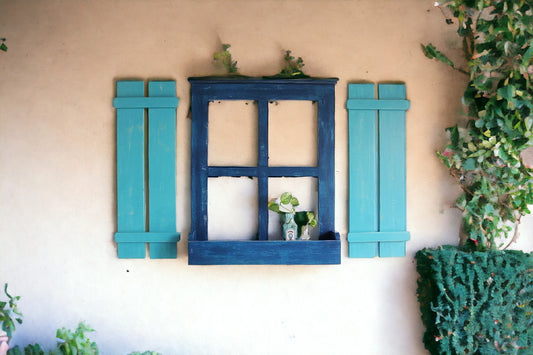 Creative Farmhouse Wall Window with shutters - J.L.HOME DECOR