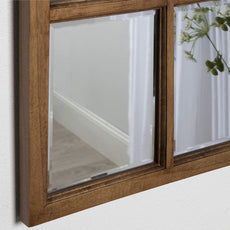 9-Panel Windowpane Wood Wall Mirror, 26 x 22 Inches