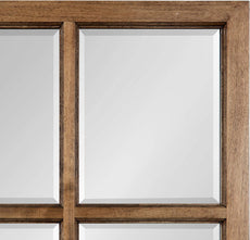 9-Panel Windowpane Wood Wall Mirror, 26 x 22 Inches
