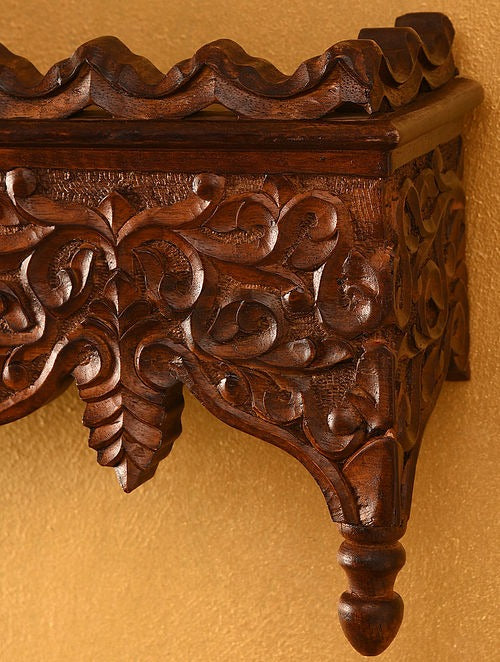 Handmade Indian Vintage Handcarved Wooden Wall Shelf || Original Hand Crafted Engraved by Artisan's of jodhpur - J.L.HOME DECOR