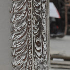 mango wood mirror, carved mirror, mehrab mirror, double arch mirror, arched mirror, white mirror, walnut mirror, rustic mirror, islamic mirror, moroccan mirror, wall mirror, statement mirror, architectural mirror, double mirror, twin arch, horizontal mirror, traditional mirror, handmade mirror, artisan mirror, premium mirror, quality mirror, durable mirror, elegant mirror, unique mirror, decorative mirror, focal piece mirror, handcrafted in india, sustainable mango wood, white finish, walnut finish, rustic 