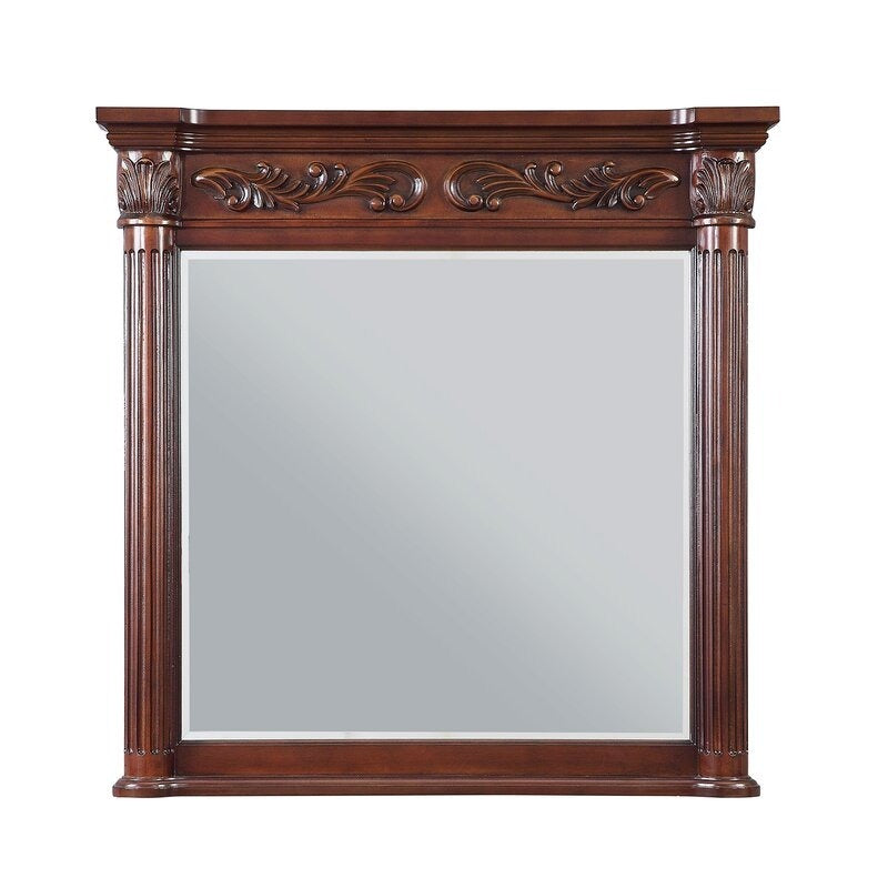 Regal Elegance Antique Mirror | Hand-Carved Mango Wood Frame