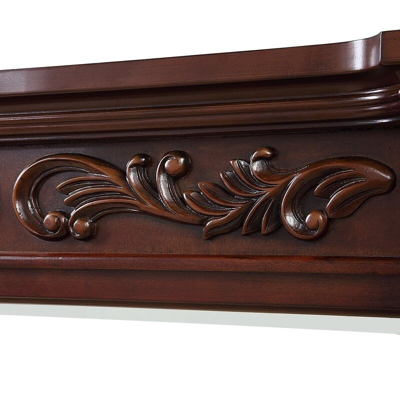 Regal Elegance Antique Mirror | Hand-Carved Mango Wood Frame