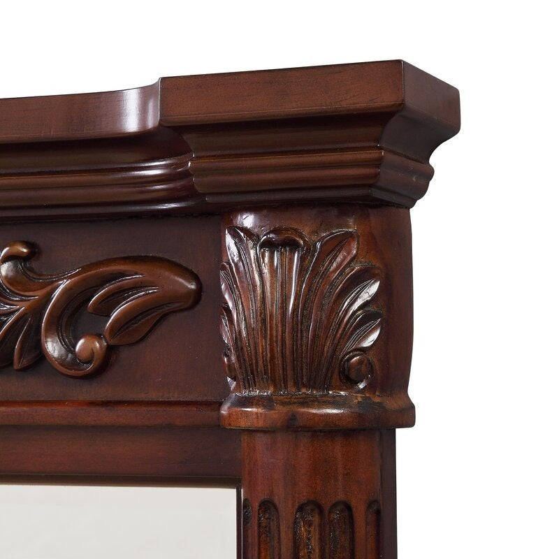 Regal Elegance Antique Mirror | Hand-Carved Mango Wood Frame