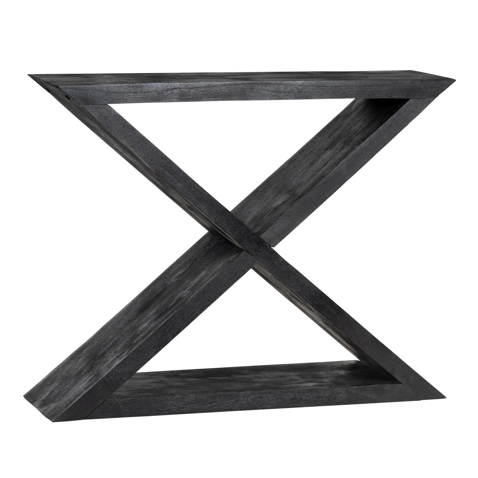 Black X console table