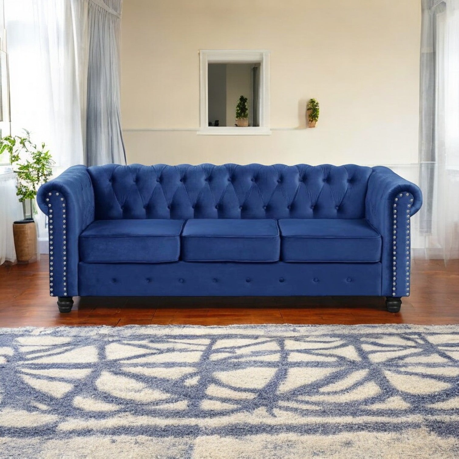 Luxurious 3 seater sofa in a modern living room setting.
