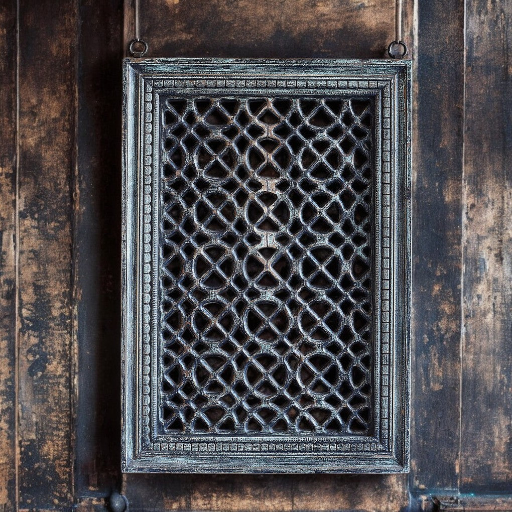 Blue Rustic Wooden Panel – Distressed Vintage Wall Decor (72x102cm) | J.L.HOME DECOR