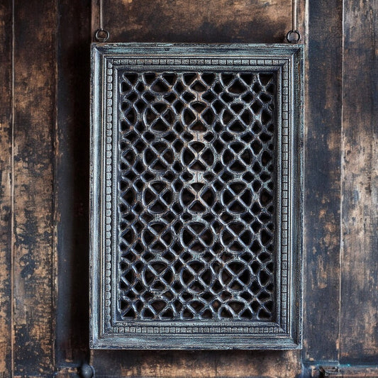 Blue Rustic Wooden Panel – Distressed Vintage Wall Decor (72x102cm) | J.L.HOME DECOR