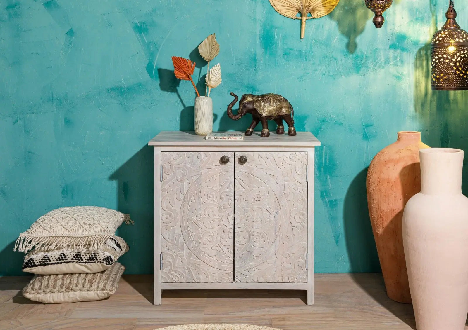 Carved Dresser Mango 80x48x78 white Cabinet 80cm x 48cm x 78cm carved dresser jlhomedecor2021.myshopify.com