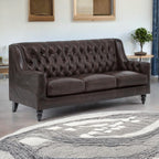 Brown Leather Set Of Three Sofas|sofa,living room sofa|couch|leather sofa|brown sofa|sofa set|3 seater sofa|leather reclining sofa,