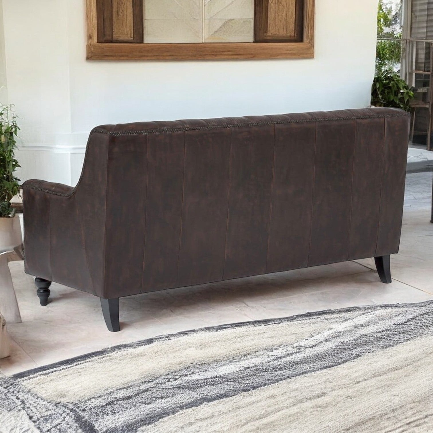 Brown Leather Set Of Three Sofas|sofa,living room sofa|couch|leather sofa|brown sofa|sofa set|3 seater sofa|leather reclining sofa,