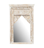 Decorative Wall Mirror - Ornate Mango Wood Frame with Distressed Finish