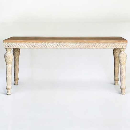 Natural Top Hand Carving Dining Table