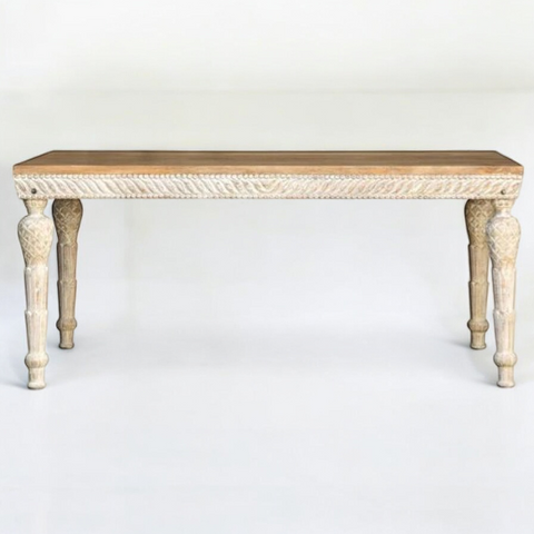 Natural Top Hand Carving Dining Table