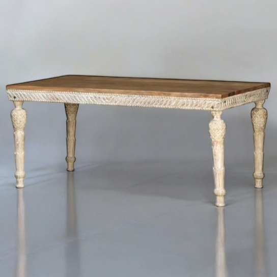 Natural Top Hand Carving Dining Table