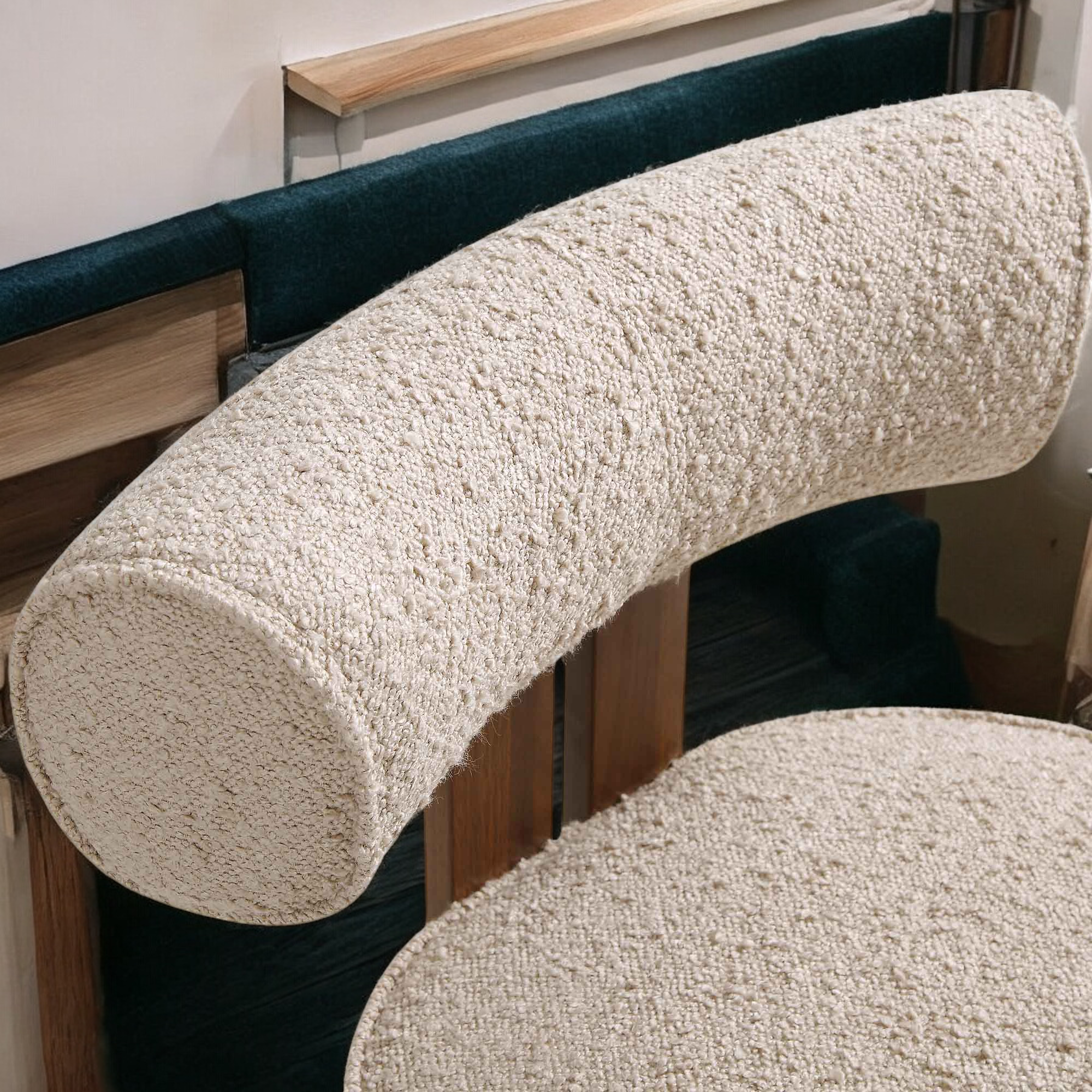 Boucle upholstery Chair | Dining chair | wooden chair | living room chairs | wooden chair design | cafe chairs | accent chairs