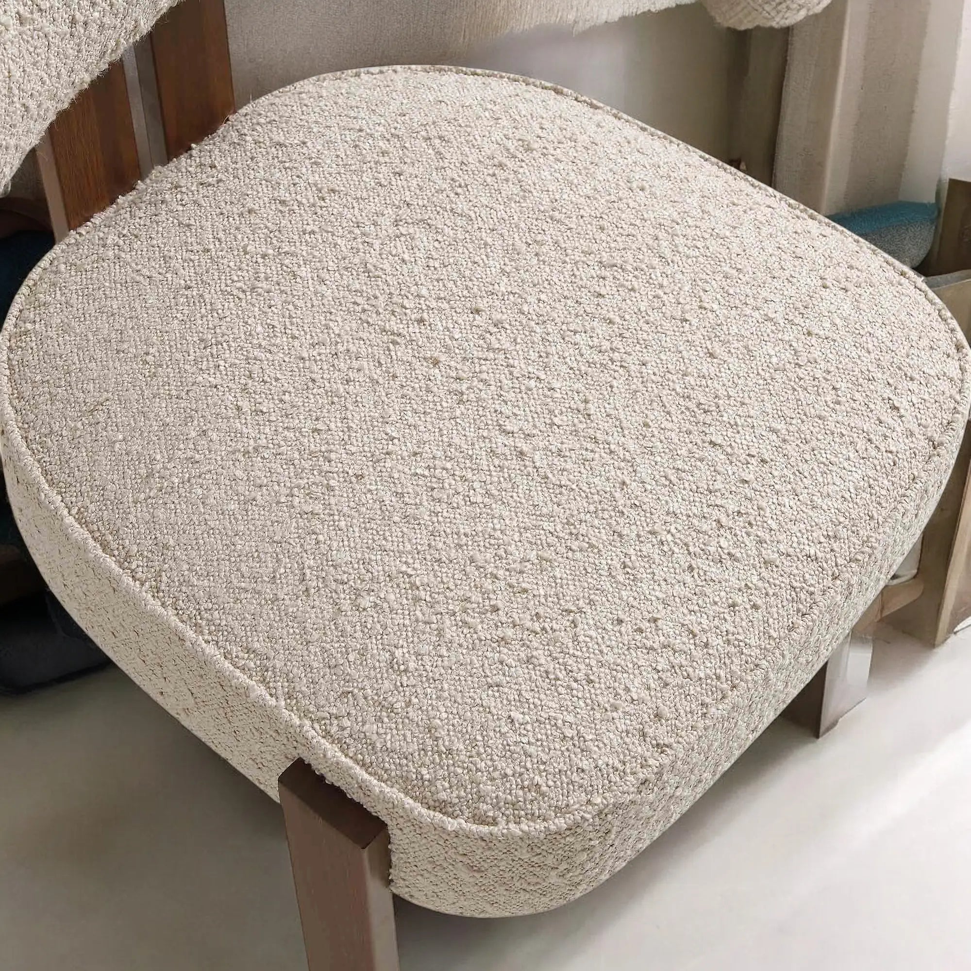 Boucle upholstery Chair - Dining chair - wooden chair Chair  4 seater dining table with chairs jlhomedecor2021.myshopify.com