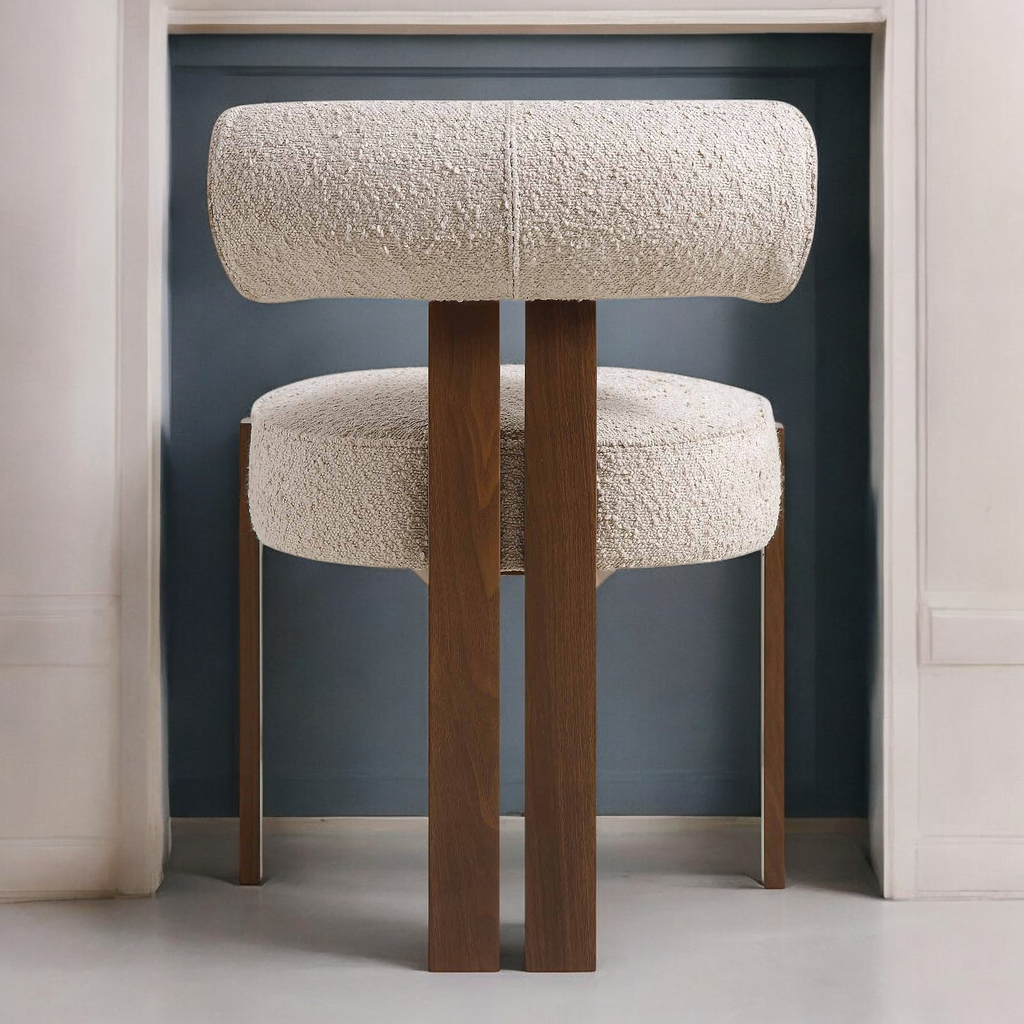 Boucle upholstery Chair | Dining chair | wooden chair | living room chairs | wooden chair design | cafe chairs | accent chairs