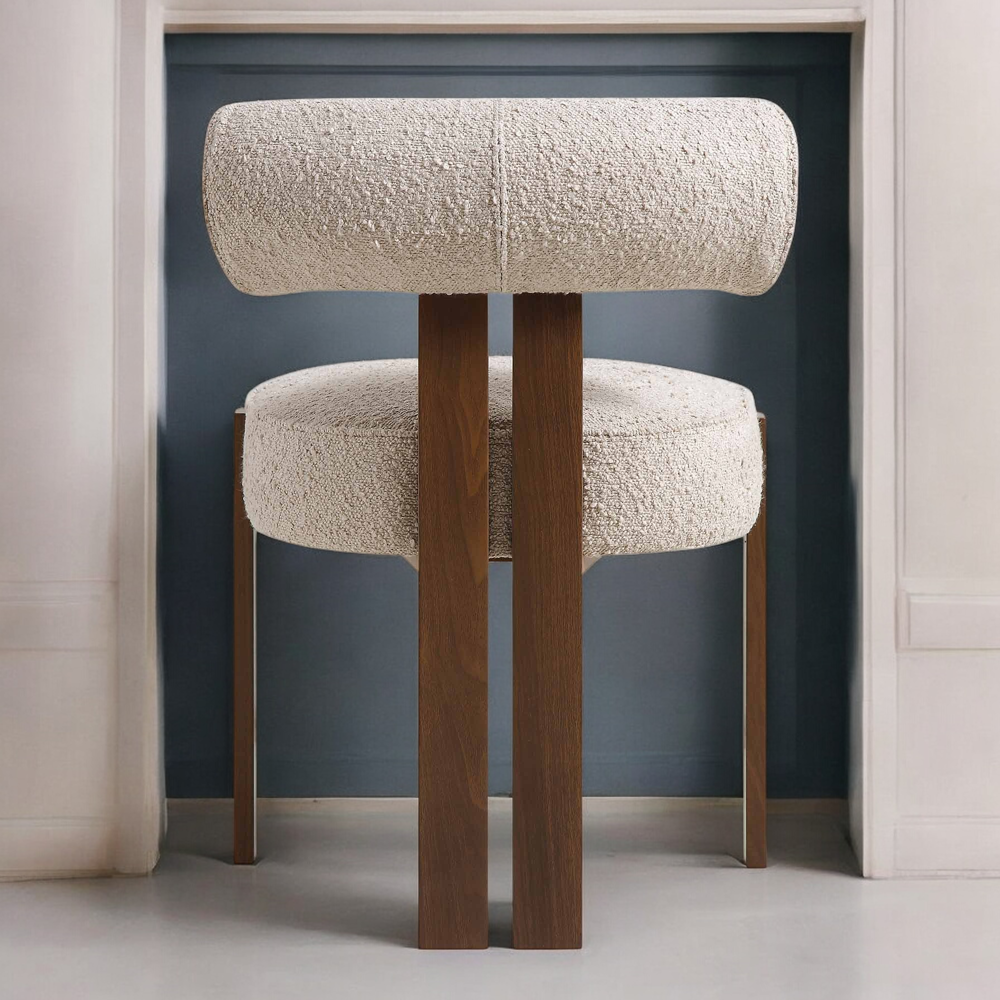 Boucle upholstery Chair | Dining chair | wooden chair | living room chairs | wooden chair design | cafe chairs | accent chairs