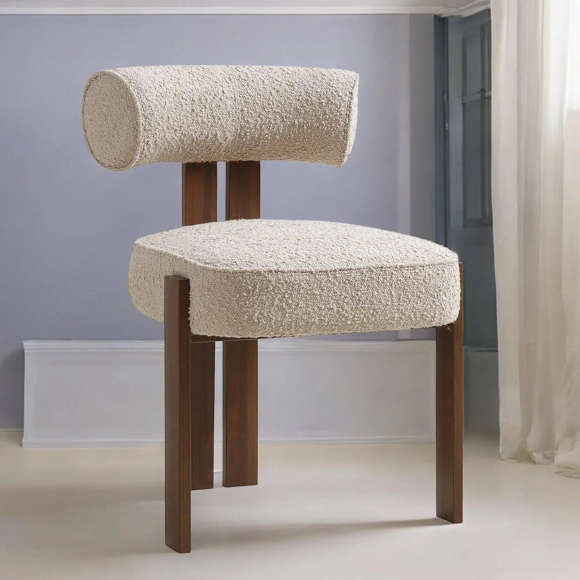Boucle upholstery Chair - Dining chair - wooden chair Chair  4 seater dining table with chairs jlhomedecor2021.myshopify.com