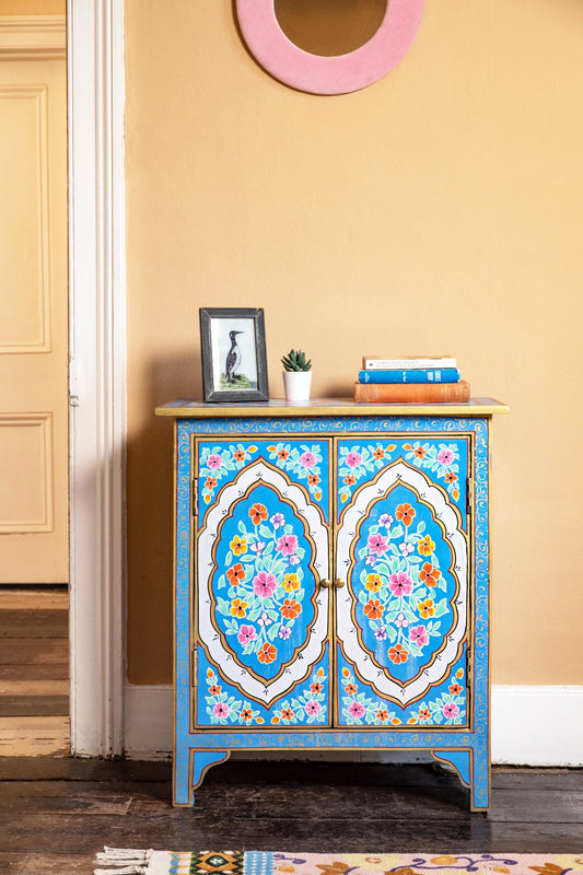 Indian Wooden Handmade Hand Painted Bedside Cabinet / SideBoard Table, Home Decor Table,Bedroom Table, Side Table By J.L.HOME DECOR - J.L.HOME DECOR