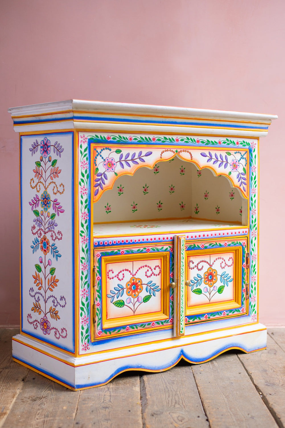 Indian Wooden Handmade Hand Painted Bedside Cabinet / SideBoard Table, Home Decor Table,Bedroom Table, Side Table