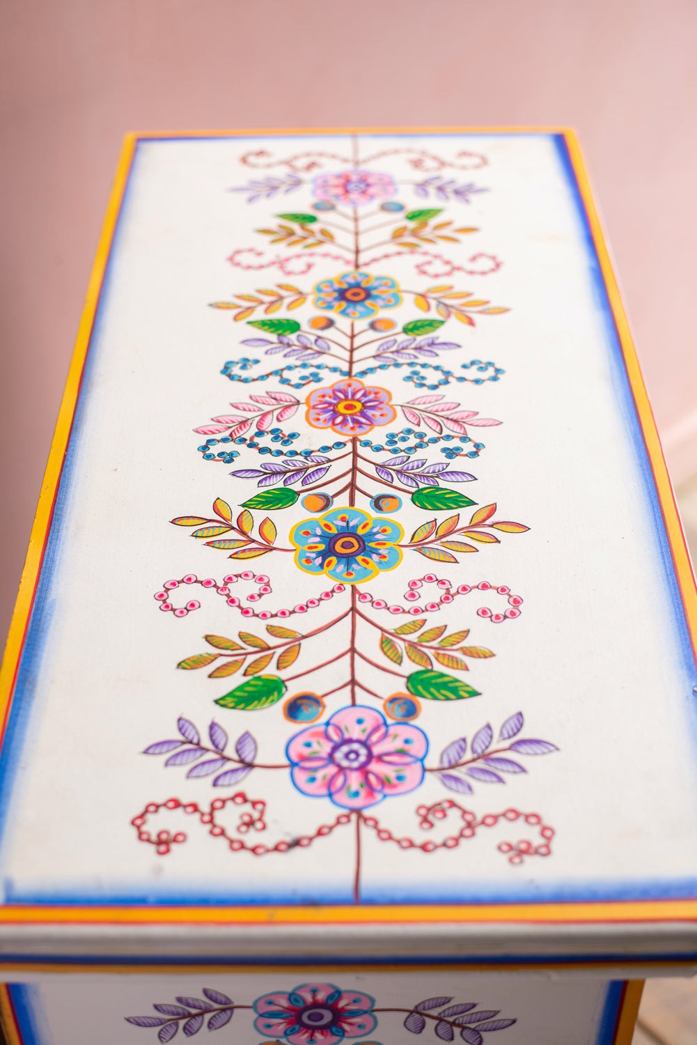 Indian Wooden Handmade Hand Painted Bedside Cabinet / SideBoard Table, Home Decor Table,Bedroom Table, Side Table