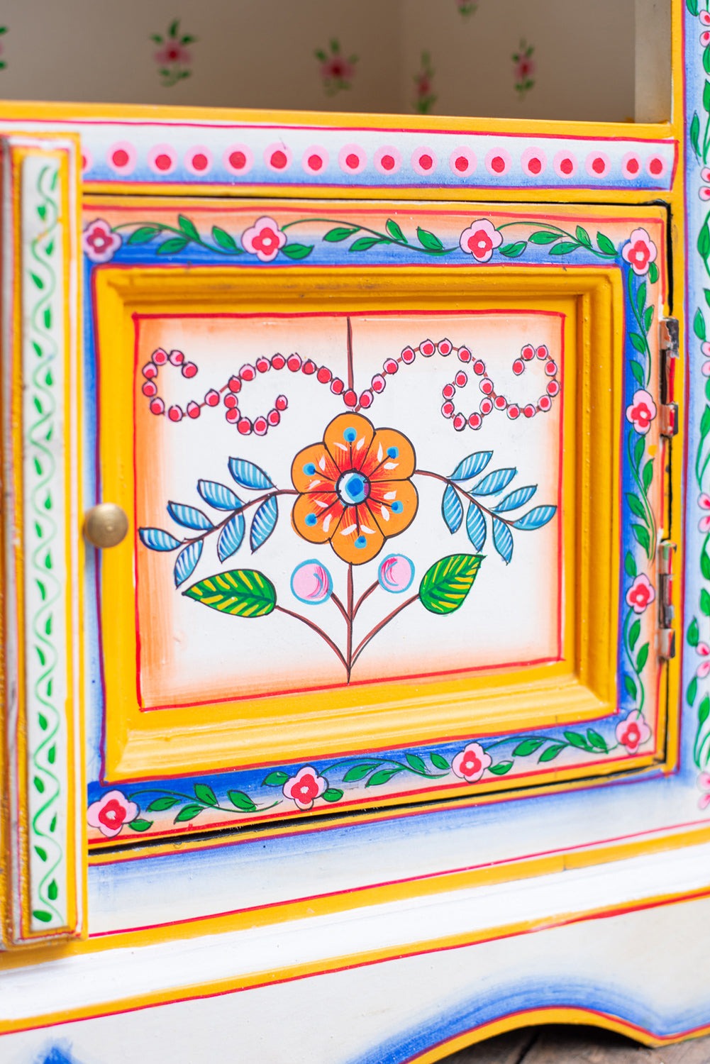 Indian Wooden Handmade Hand Painted Bedside Cabinet / SideBoard Table, Home Decor Table,Bedroom Table, Side Table