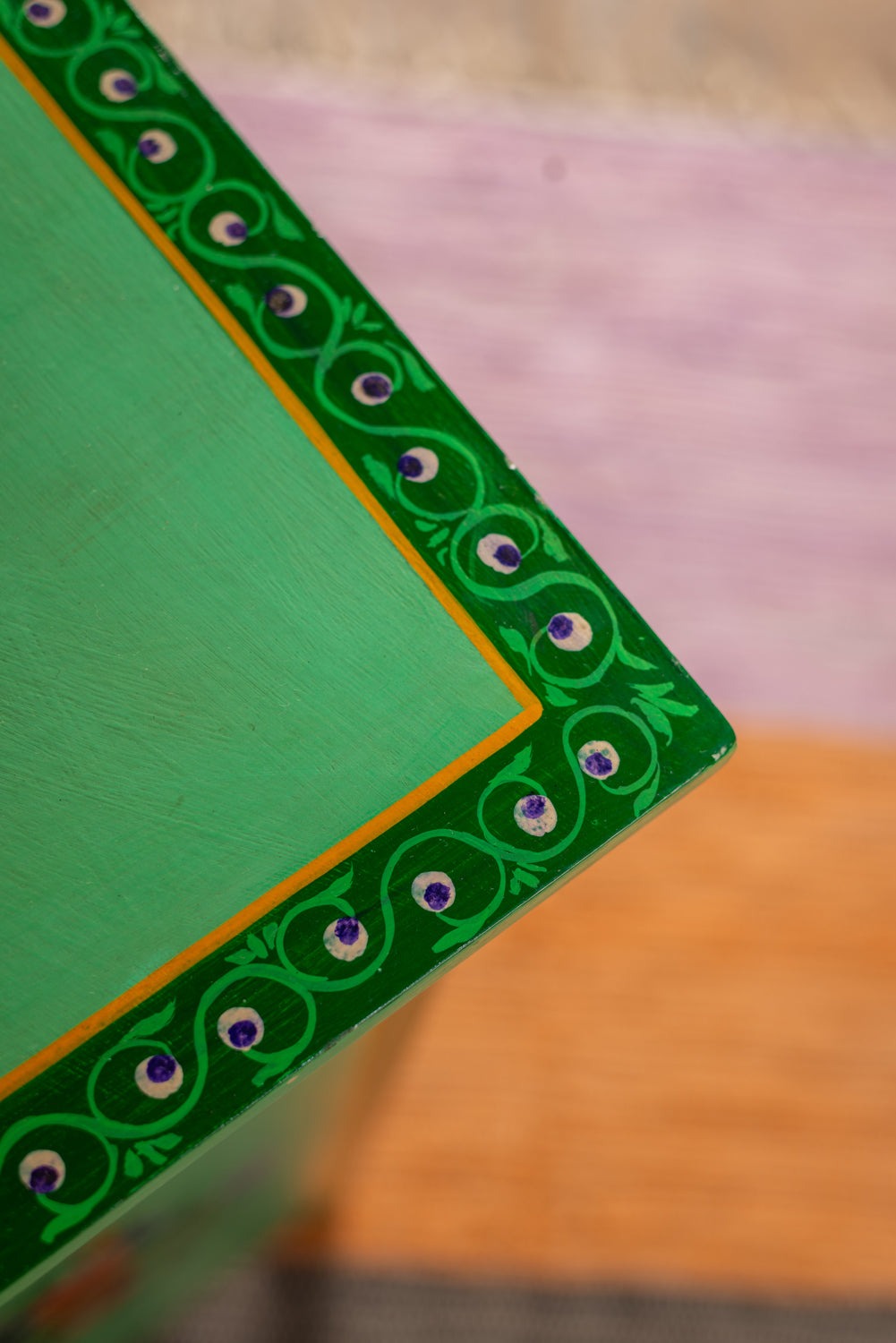 Green Floral Hand Painted Cupboard