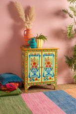 Blue Vases Cream Hand Painted Cupboard