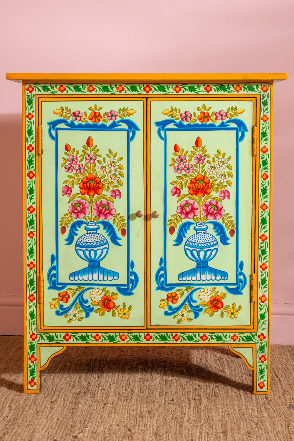 Blue Vases Cream Hand Painted Cupboard