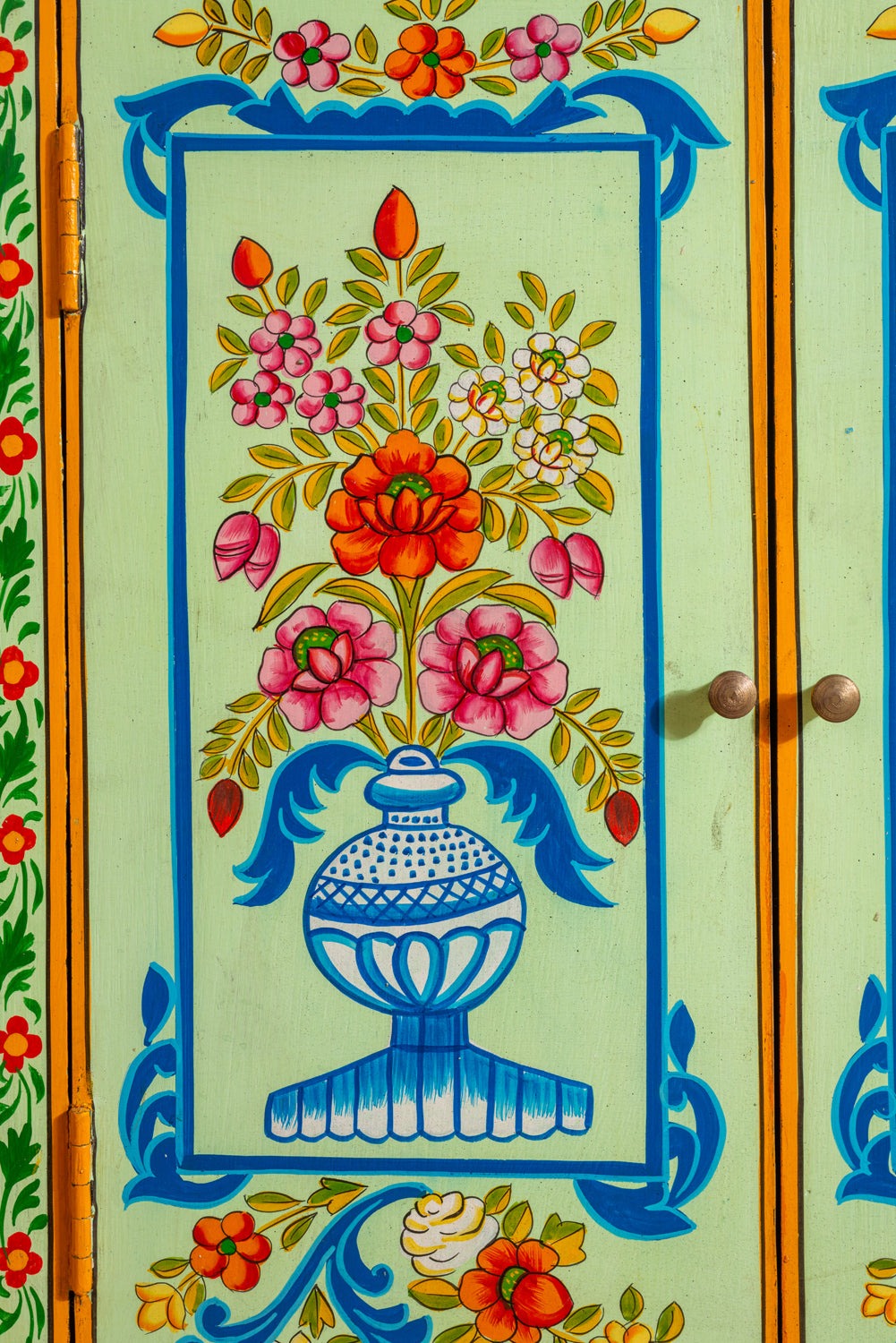 Blue Vases Cream Hand Painted Cupboard