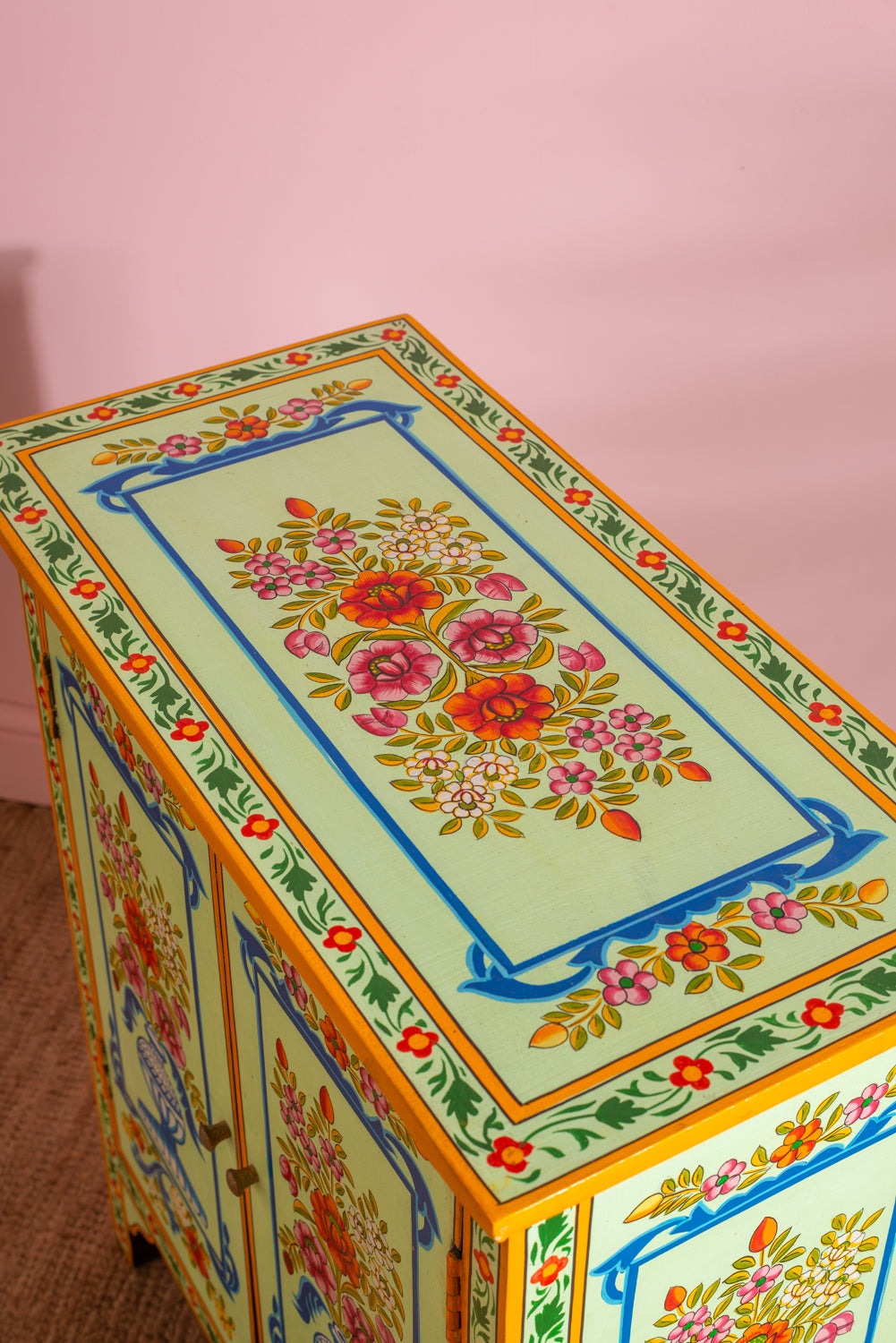 Blue Vases Cream Hand Painted Cupboard