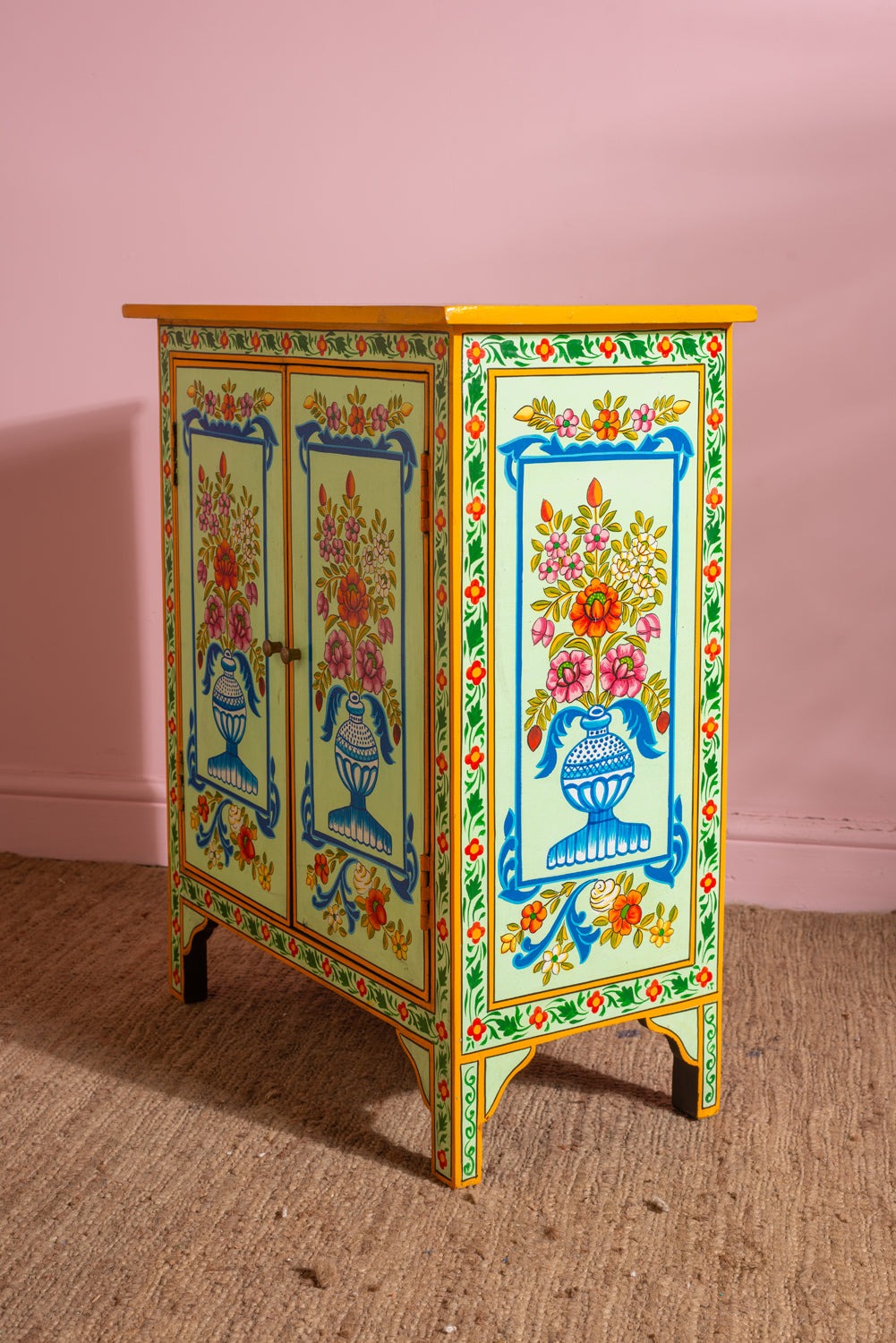 Blue Vases Cream Hand Painted Cupboard