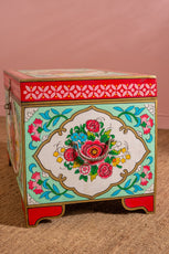Rose Bouquet Hand Painted Trunk