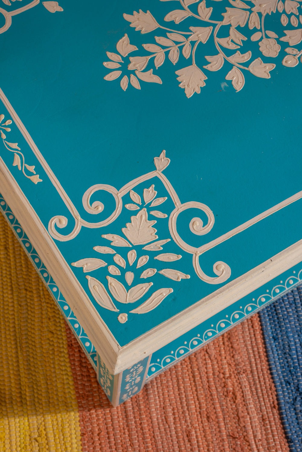 Blue & White Hand Painted Coffee Table