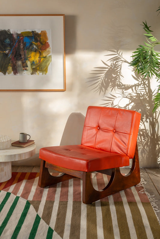 Margot Orange Upholstered Wooden Chair