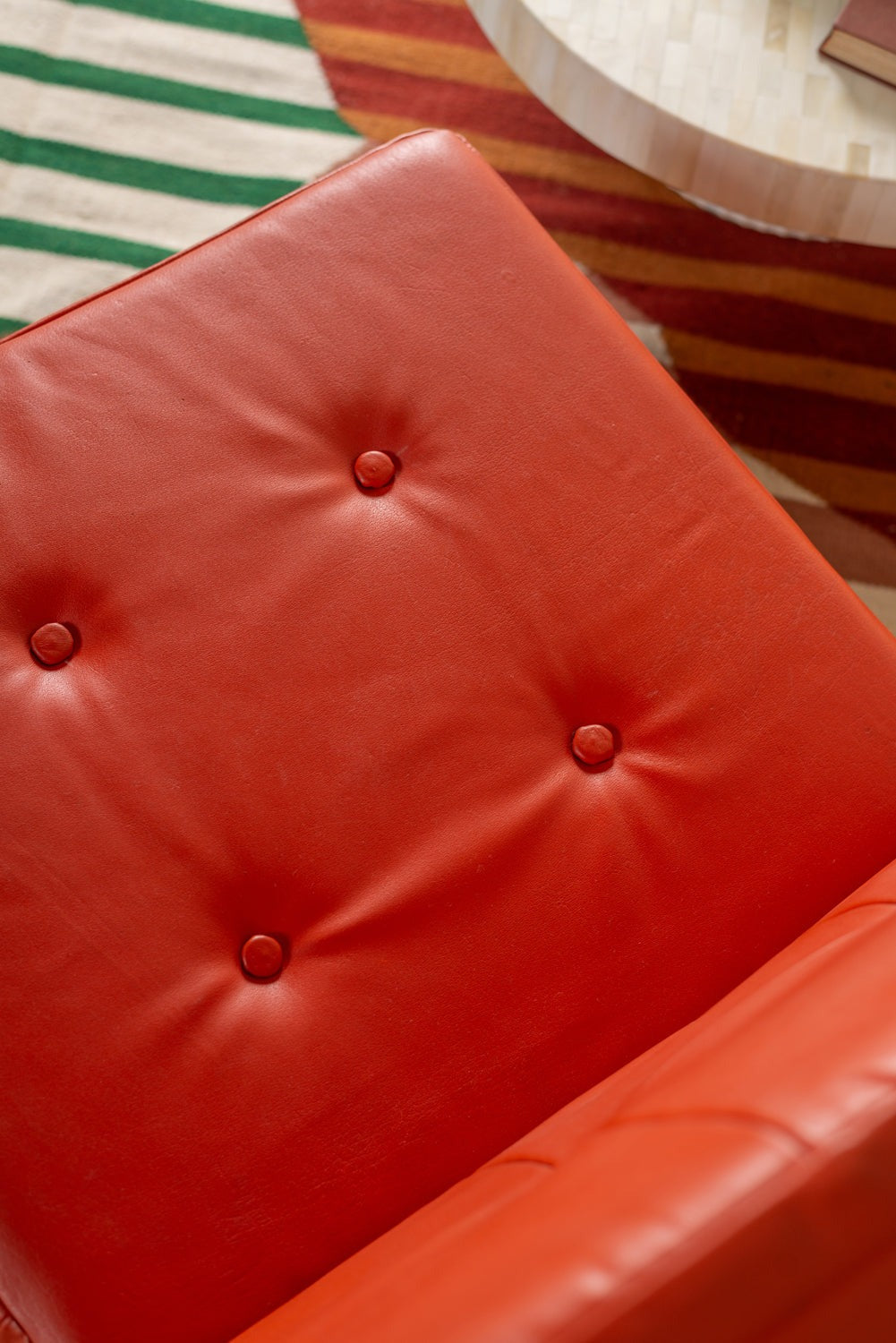 Lounge chair | Living room chair | Margot Orange Upholstered Wooden Chair | relaxing chair | comfortable chairs