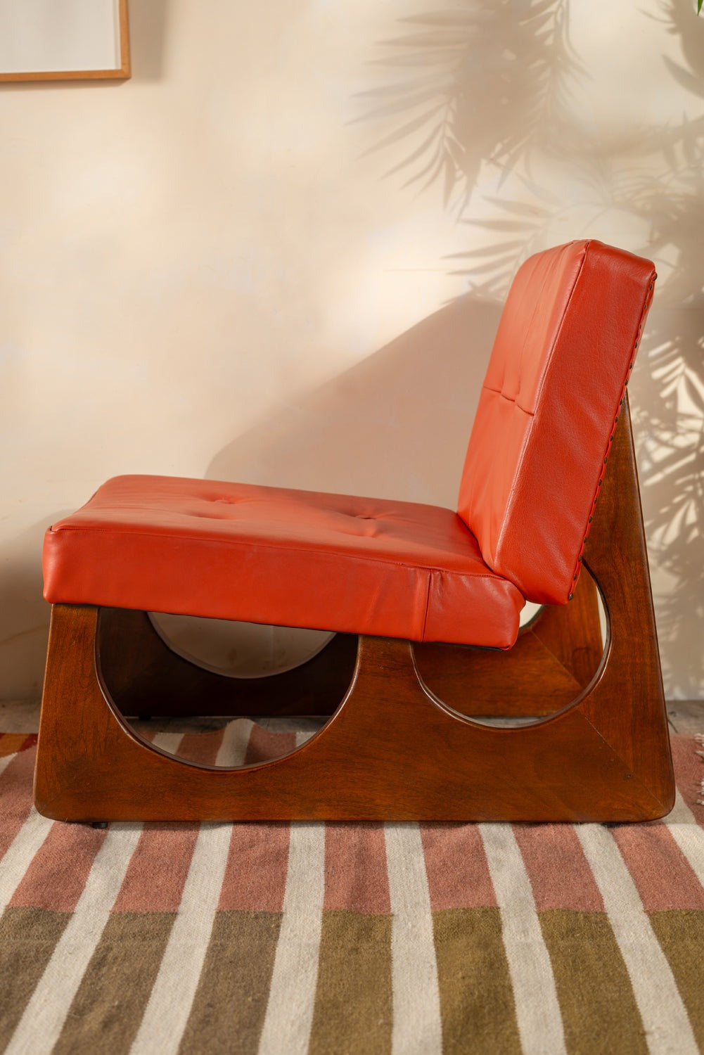 Lounge chair | Living room chair | Margot Orange Upholstered Wooden Chair | relaxing chair | comfortable chairs