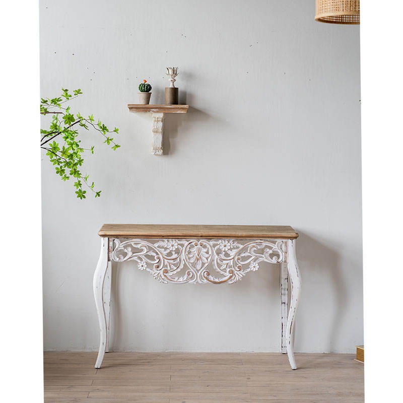 "Chic entryway console table with a minimalist design, perfect for organizing keys, mail, and other essentials in your entryway."

